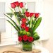 12 Long Stemmed Fresh Live Red Roses Flowers Bouquet