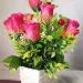 Beautiful Pink Rose Artificial Flower Bunch with Pot